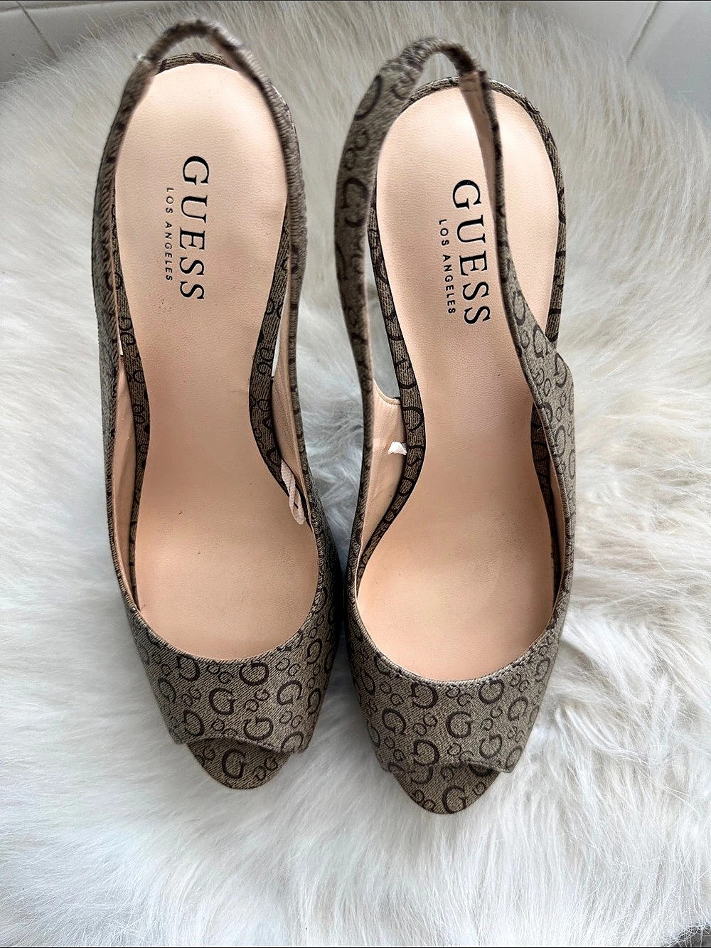 GUESS Patterned Slingback Heels
